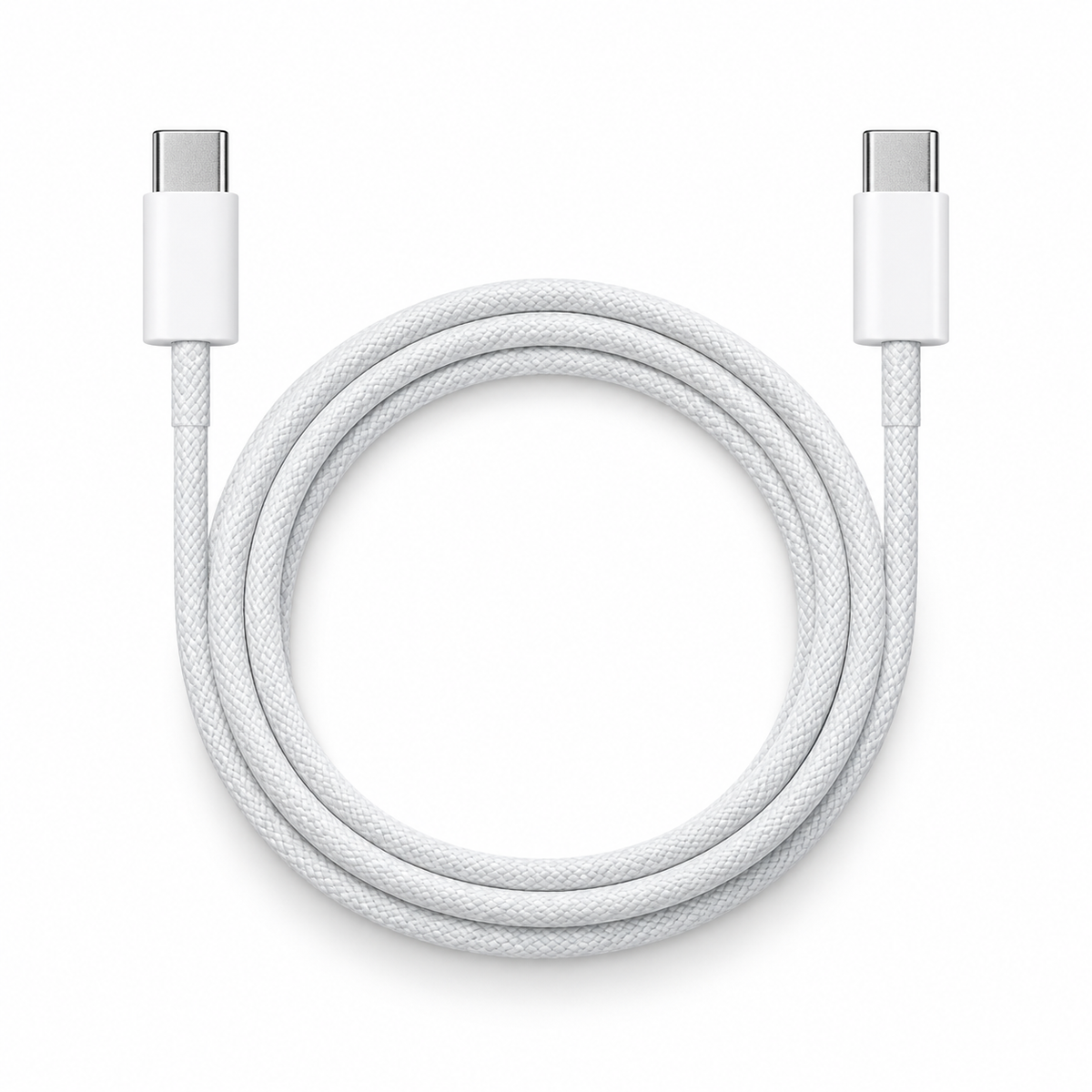 Cable trenzado USB-C a USB-C blanco de 1 metro