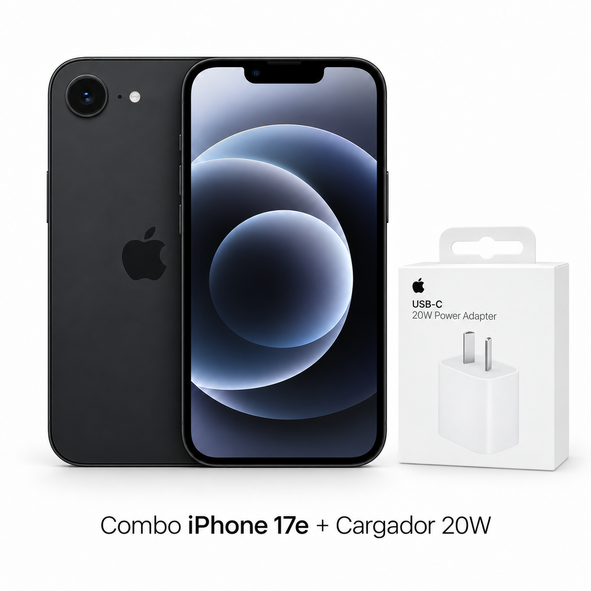 Combo iPhone 17e mas cargador Apple USB-C de 20W