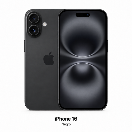 iPhone 16 color Negro - frente y dorso