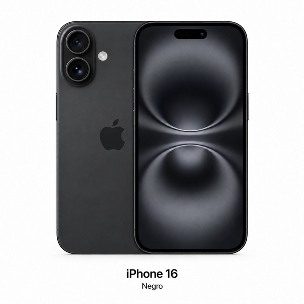 iPhone 16 color Negro - frente y dorso