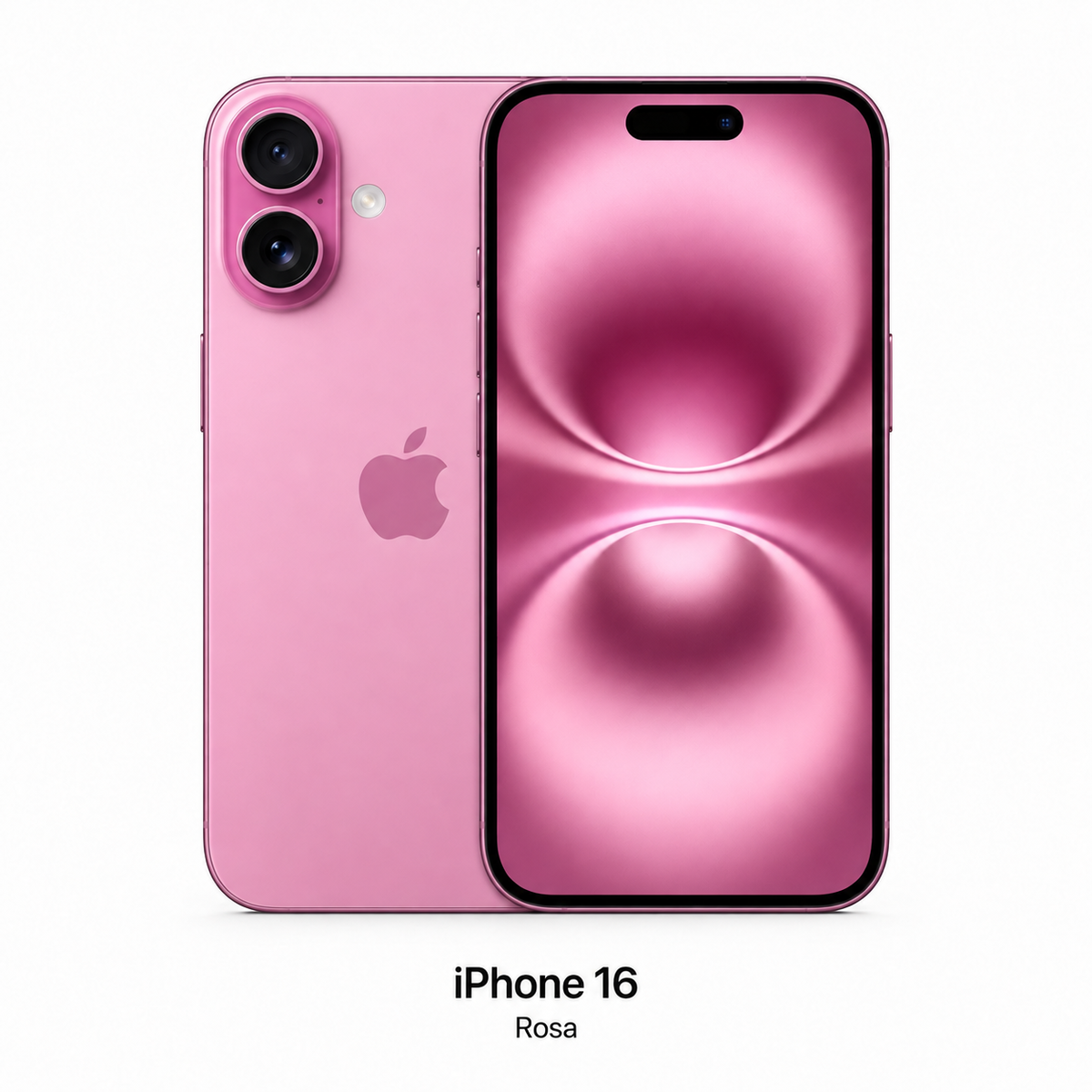 iPhone 16 color Rosa - frente y dorso