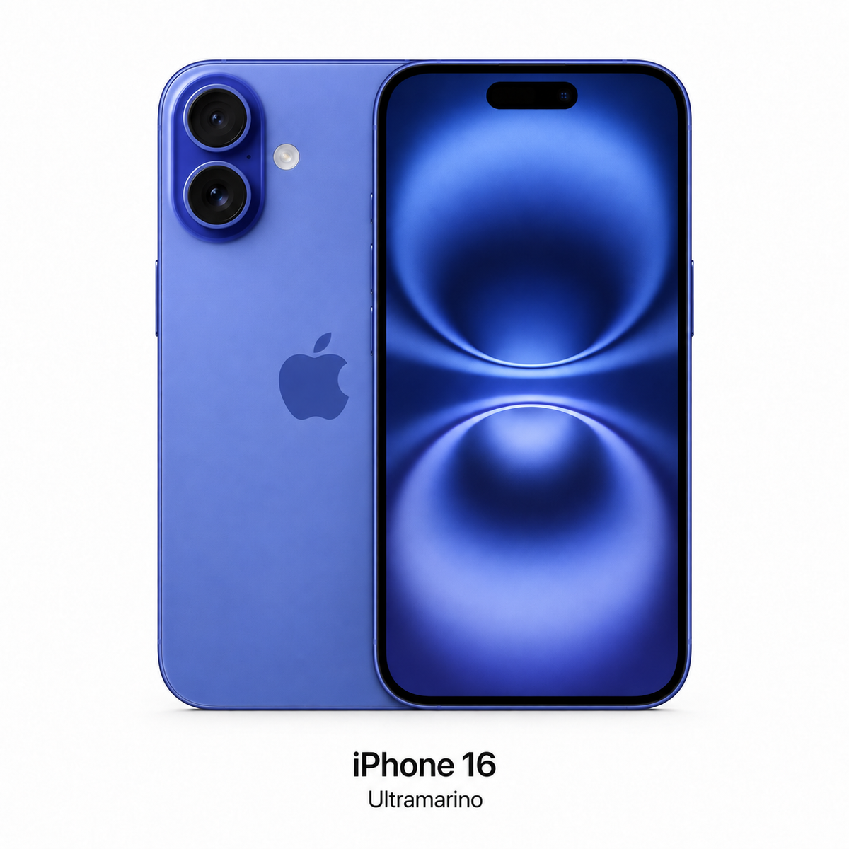 iPhone 16 color Ultramarino - frente y dorso