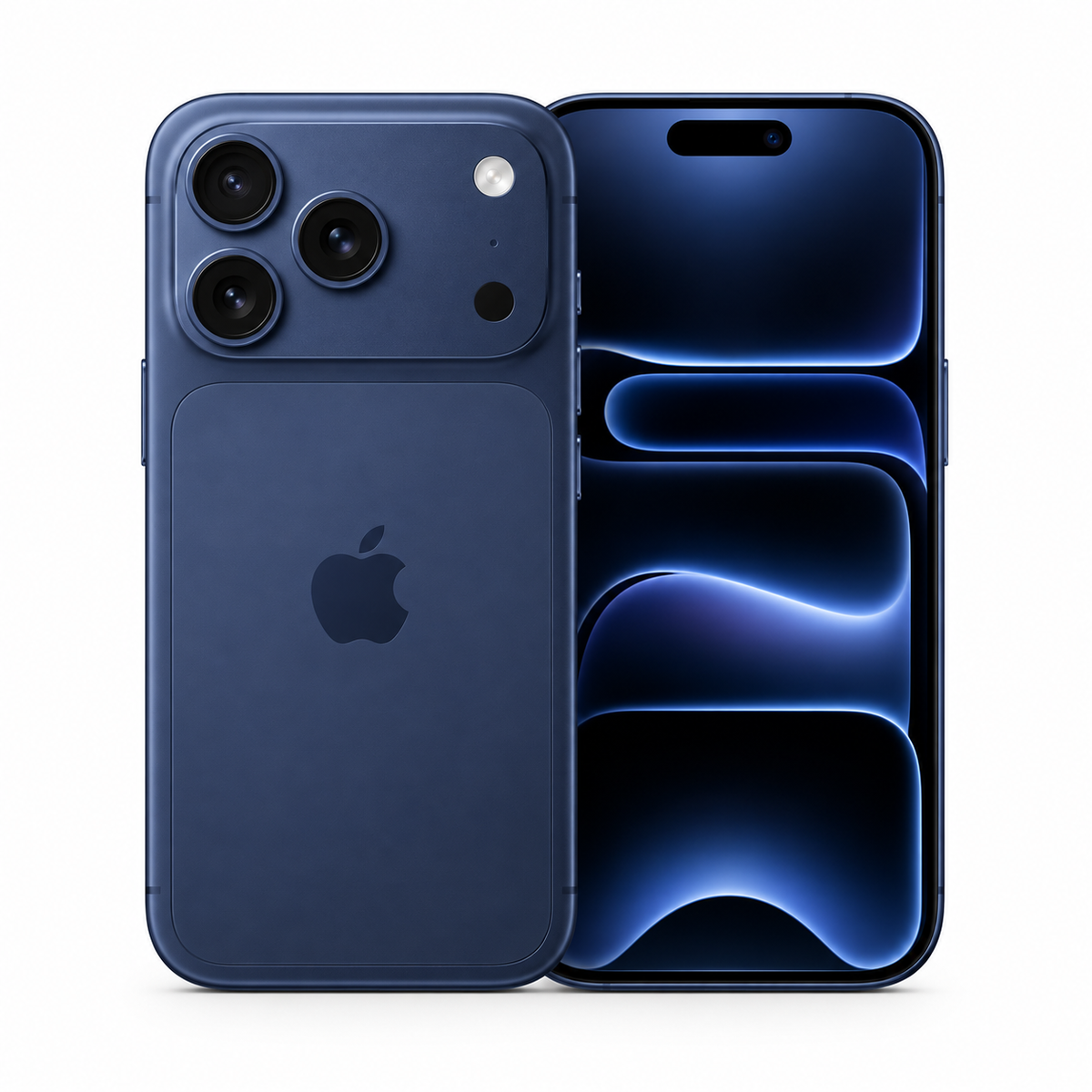 iPhone 17 Pro Max color Azul Profundo - frente y dorso