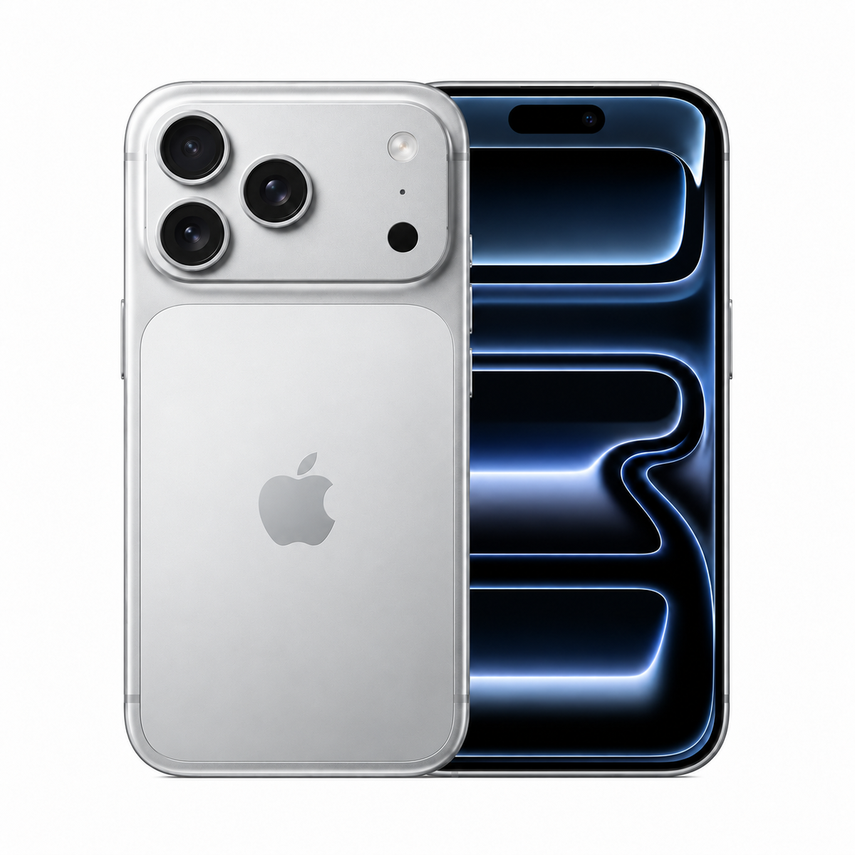 iPhone 17 Pro Max color Silver - frente y dorso