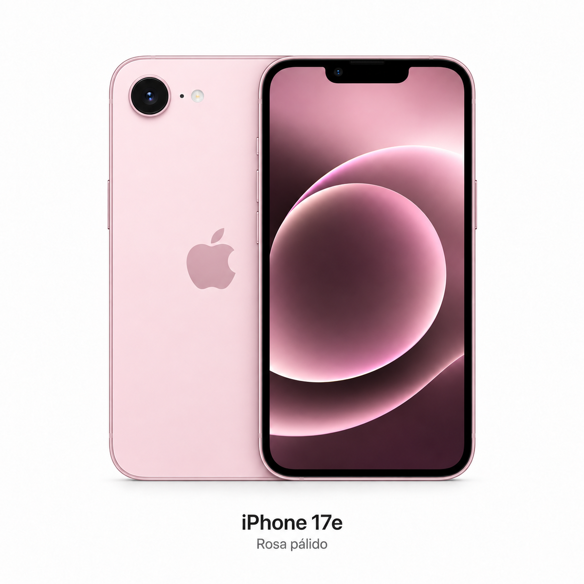 iPhone 17e color Rosa palido - frente y dorso