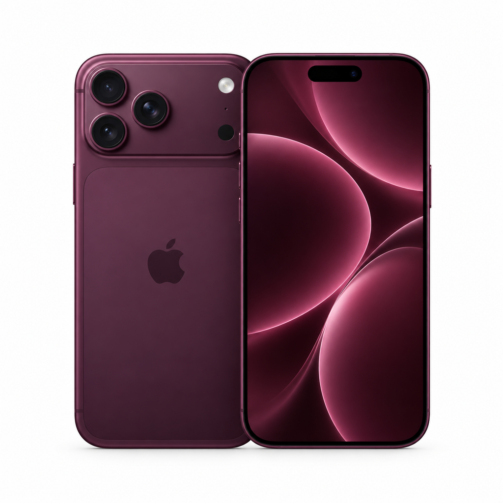 iPhone 18 Pro color Burgundy - frente y dorso