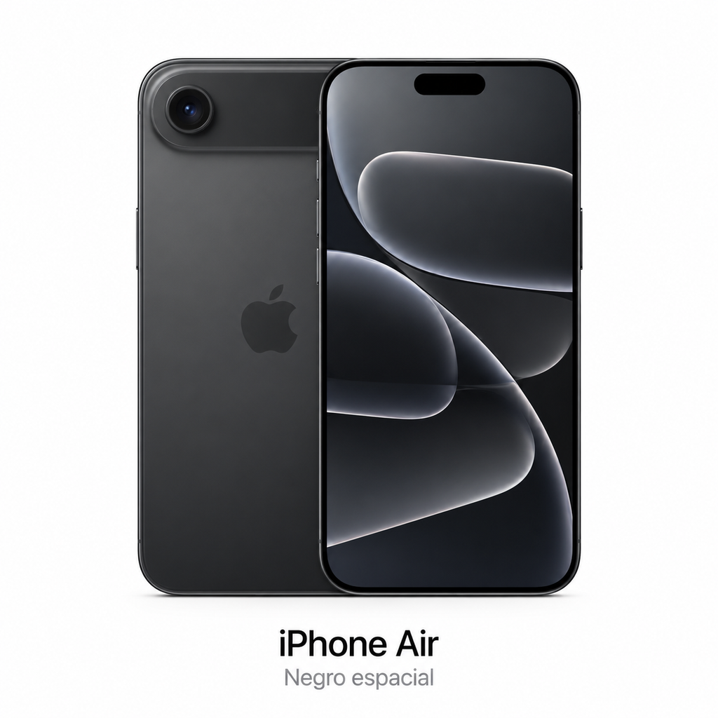 iPhone Air color Negro espacial - frente y dorso