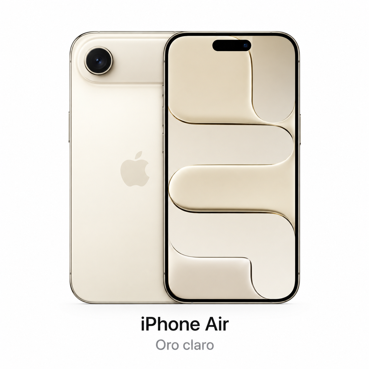 iPhone Air color Oro claro - frente y dorso
